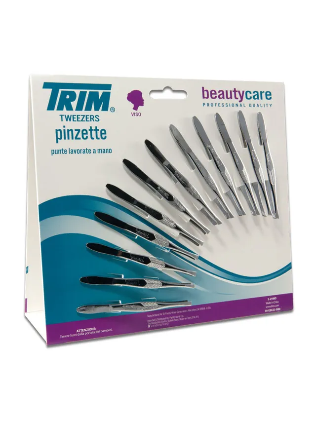 Trim Display 24 pinzette retta e obliqua acciaio