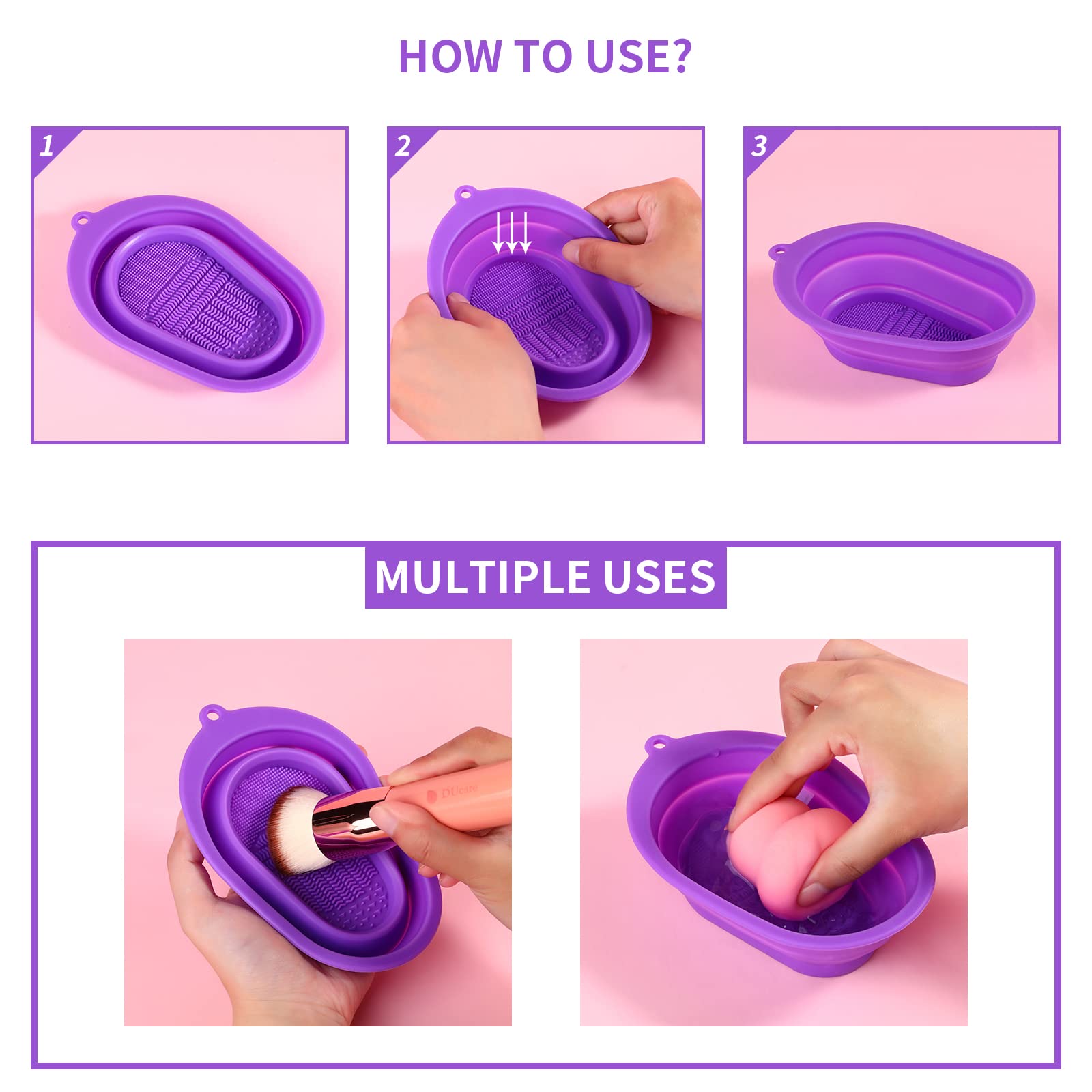 DUcare Tappetino Pulizia Pennelli Silicone Pieghevole