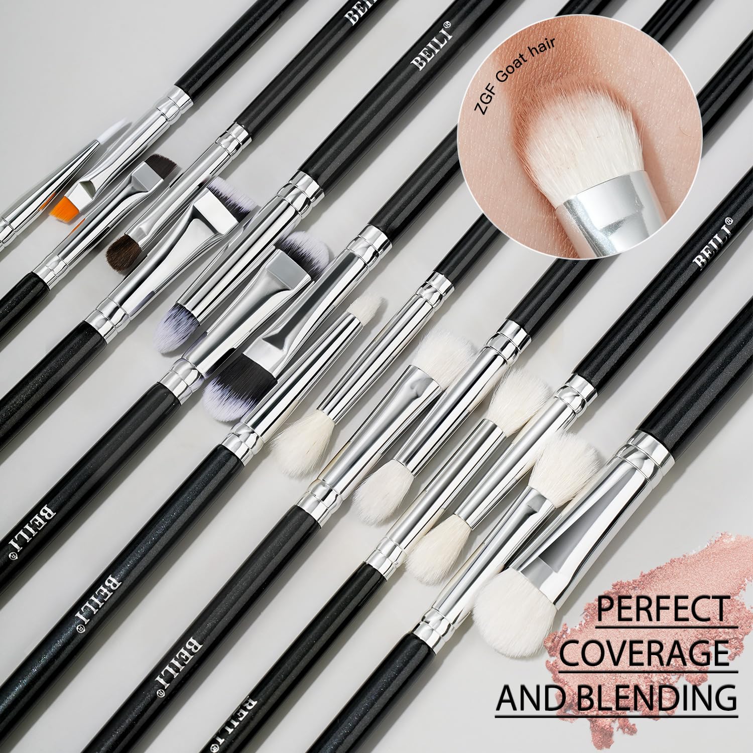 BEILI Set Pennelli Trucco 30 Pezzi Viso e Occhi Pelo Capra