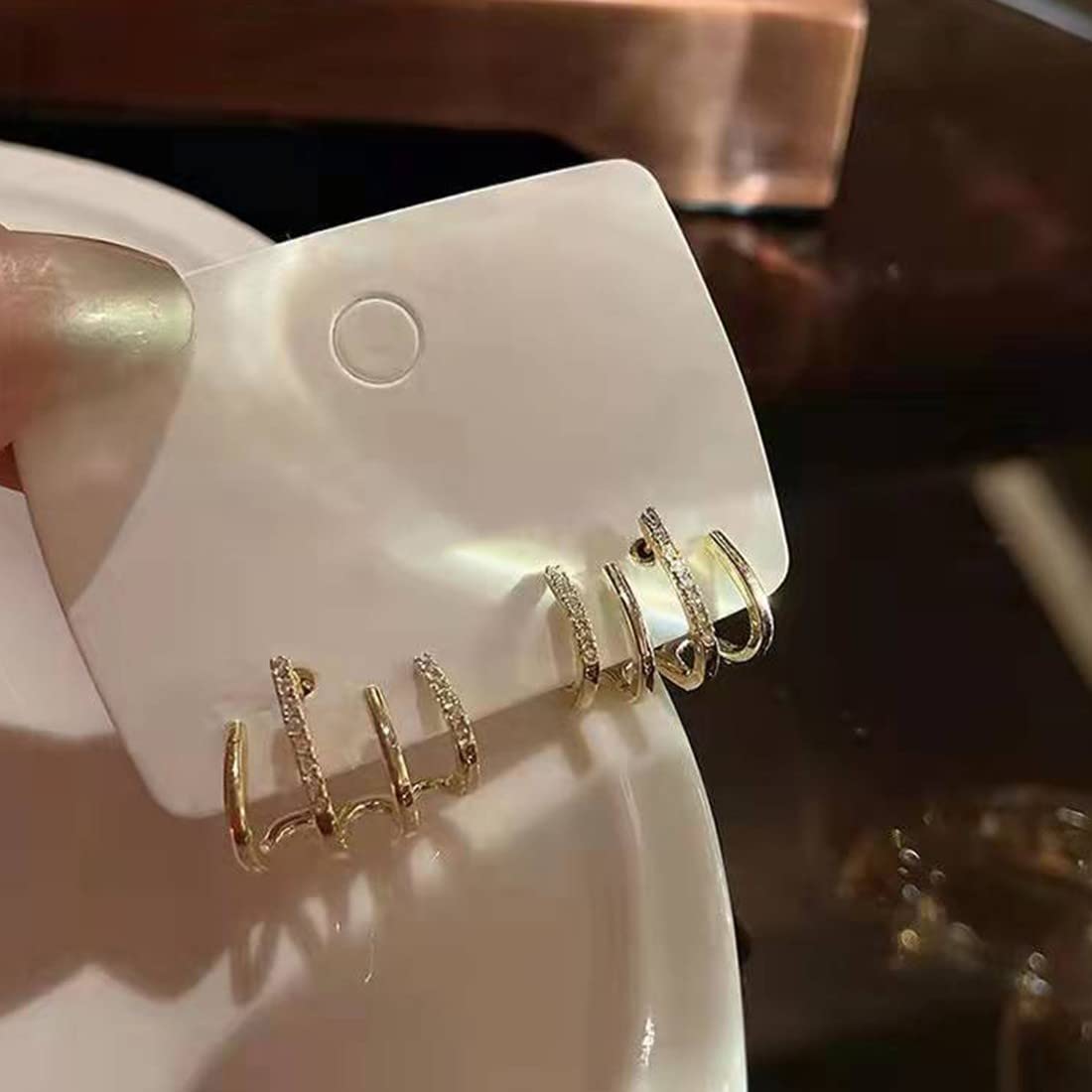 SJBAUTYO Orecchini Cristallo Argento 925 2 Paia Zirconi