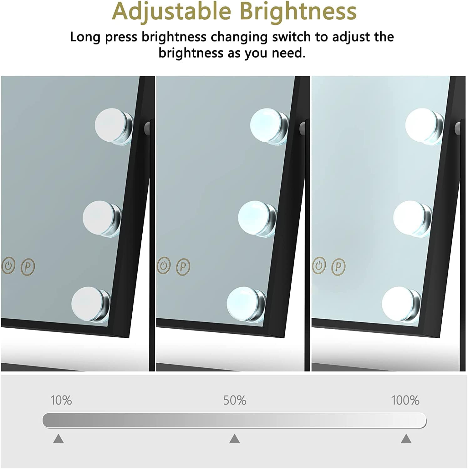 Weily Hollywood Specchio Trucco 12 LED bianco luce 3 colori