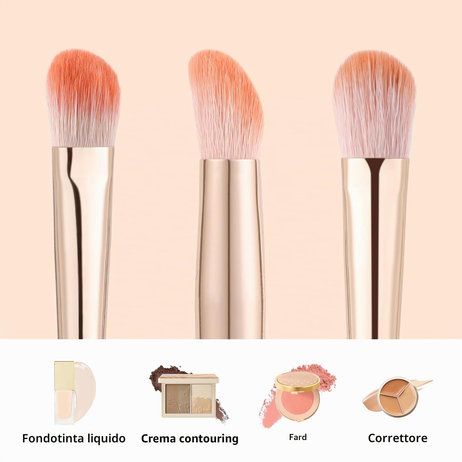 DUcare Set 2 Pennelli Fondotinta Sintetici Rosso