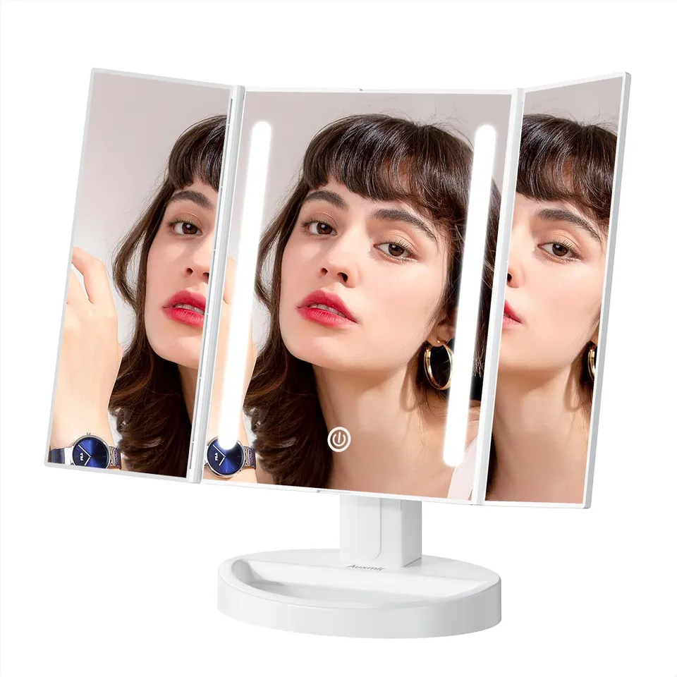 Auxmir Specchio Trucco con Luci Ricaricabile 3 Colori