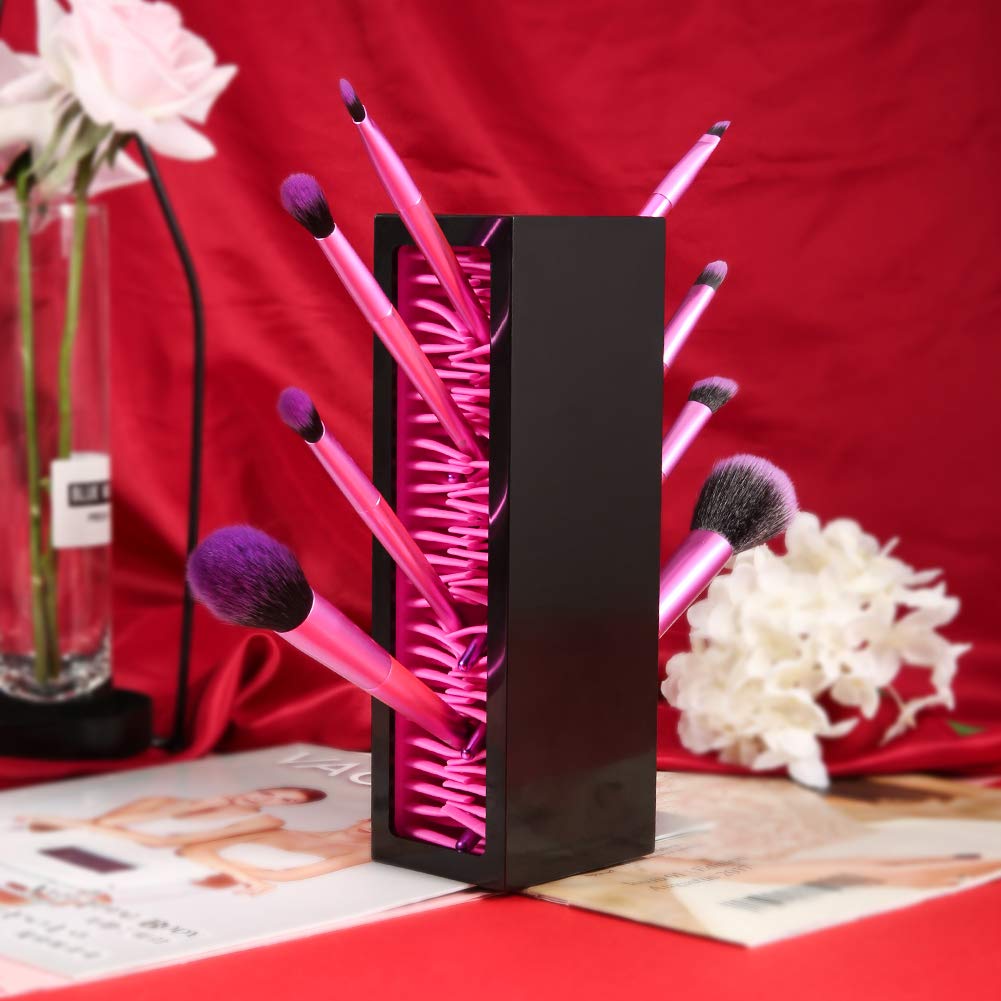 DUcare Organizer Pennelli Trucco Silicone Nero