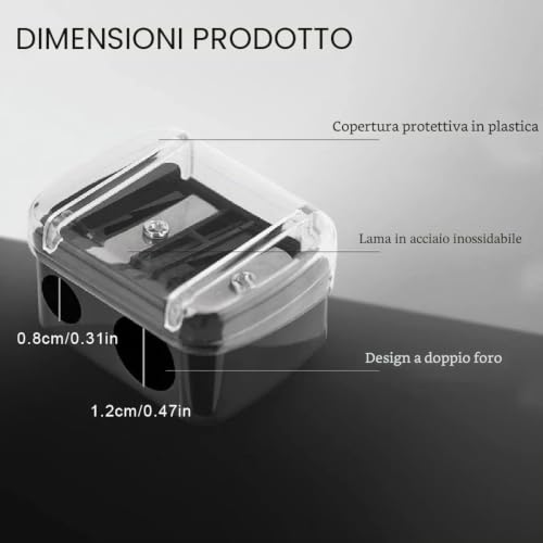 SJBAUTYO Temperamatite Trucco 2 Fori 2 Pezzi Doppio Foro