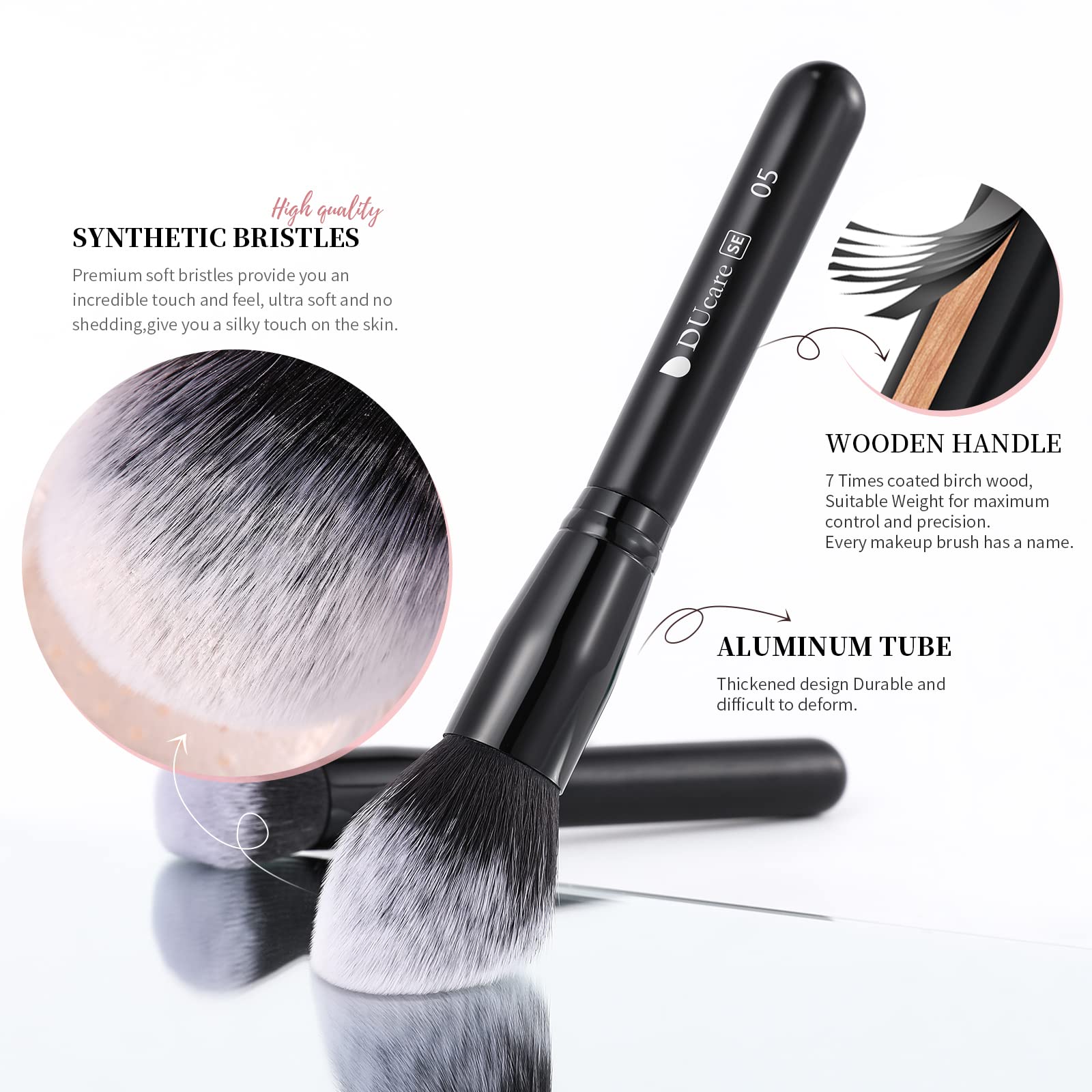 DUcare Set 20Pz Pennelli Trucco Nero fibre sintetiche
