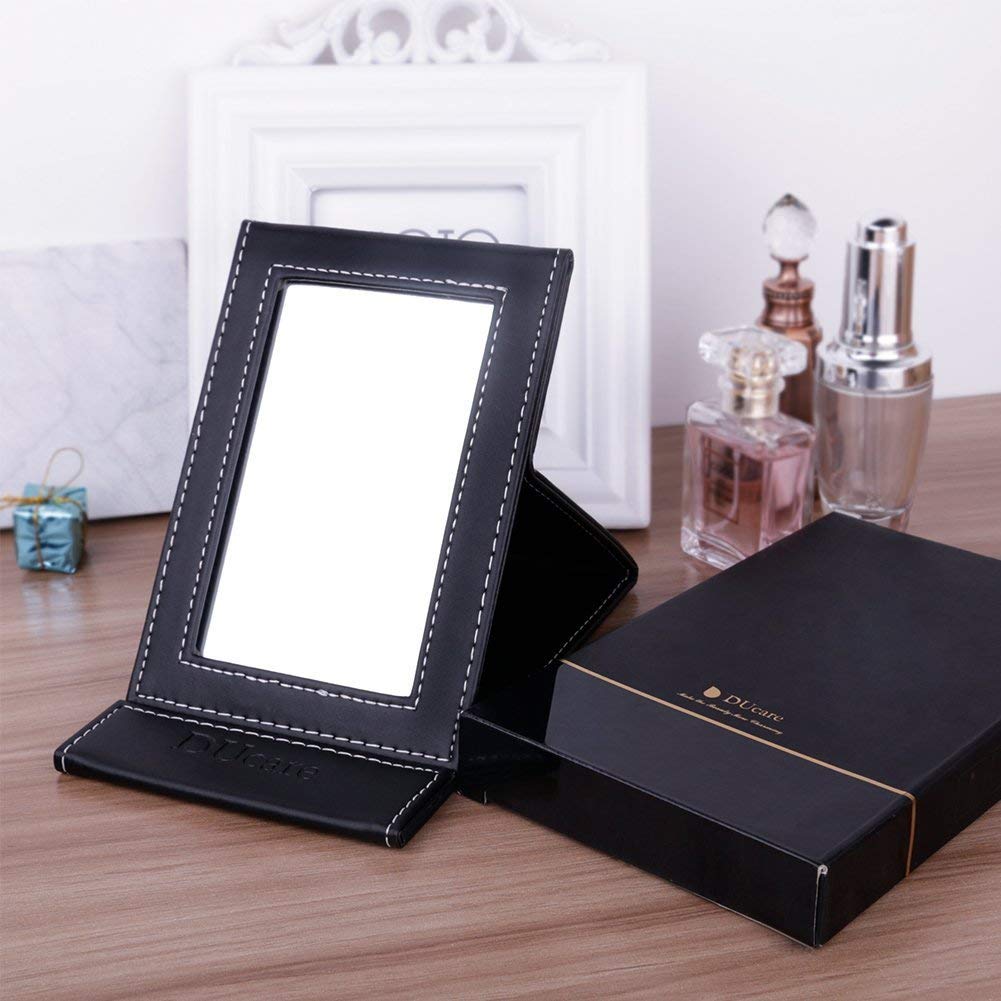 DUcare Specchio Trucco Pieghevole S Nero Pelle PU