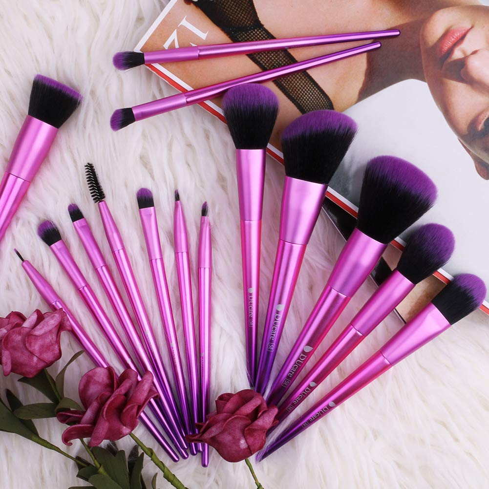 DUcare Set 15 Pennelli Trucco Rosa Fibra Sintetica