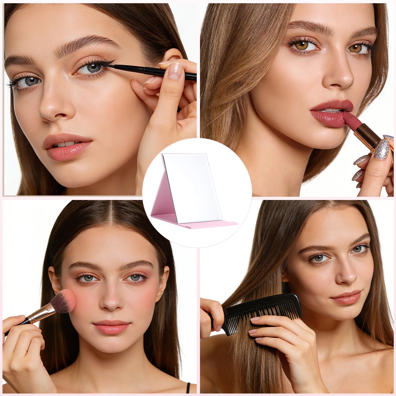 Ducare Specchio Trucco Viaggio Compatto Rosso HD Pieghevole