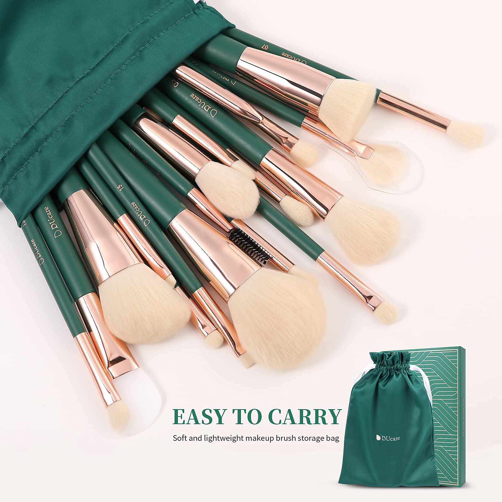 DUcare Set 20 Pennelli Trucco Nero Kabuki Vegano