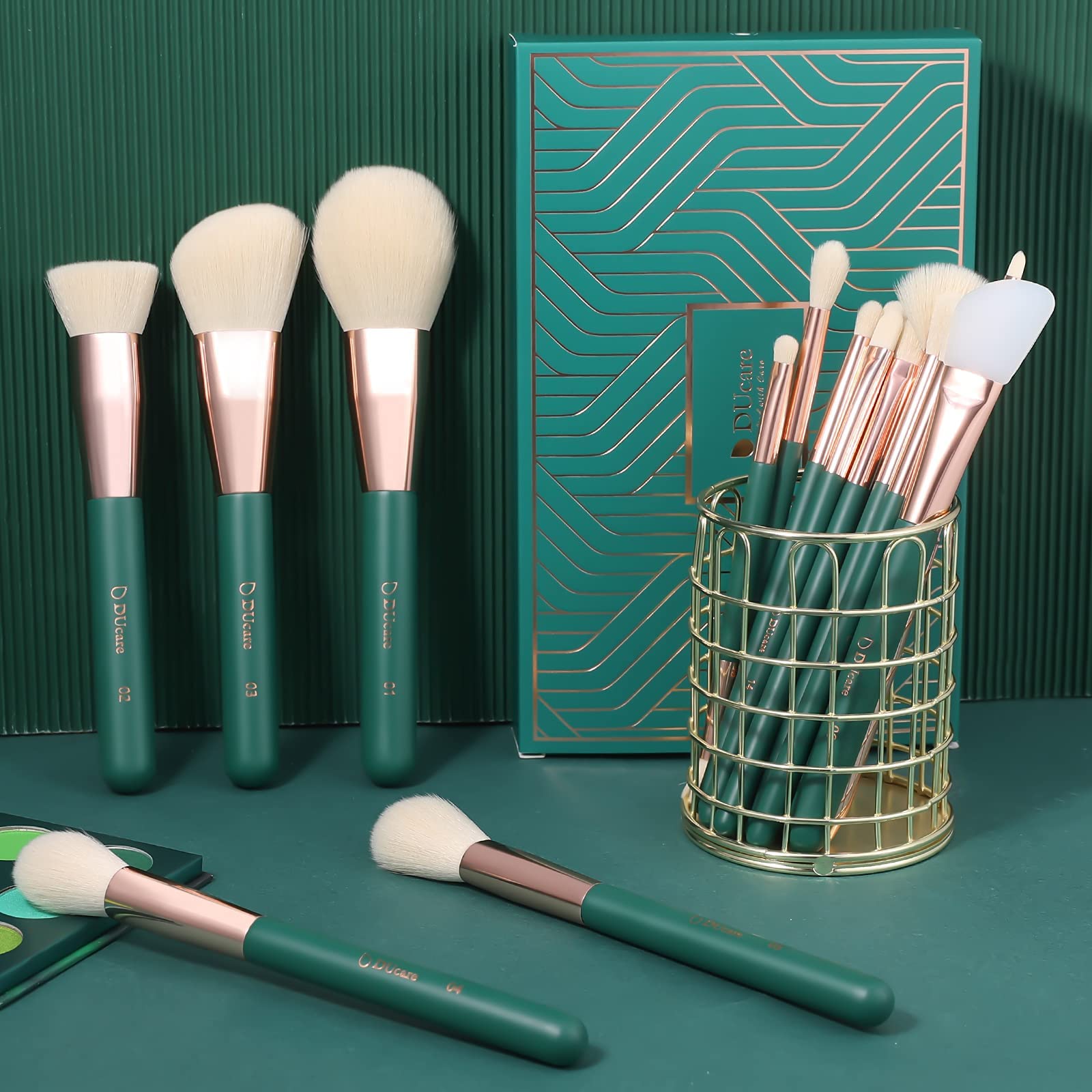 DUcare Set 20 Pennelli Trucco Nero Kabuki Vegano