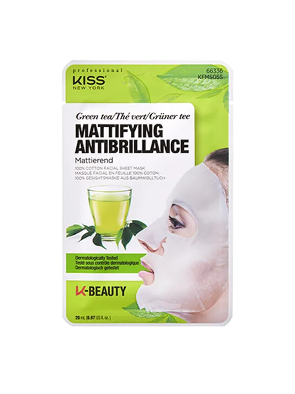 KISS Maschera Viso Cotone Tè Verde opacizzante