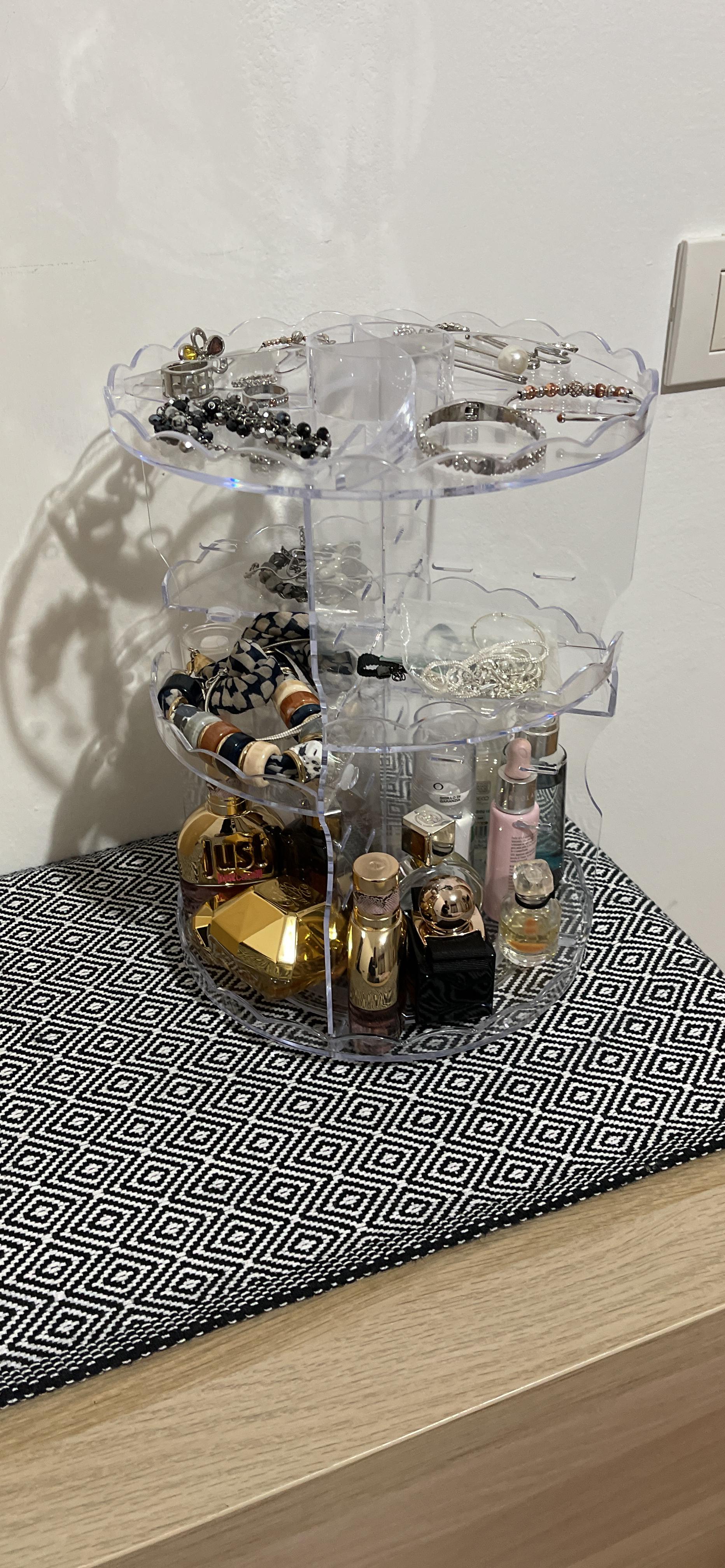 Auxmir Organizer Trucco rotante 360° trasparente