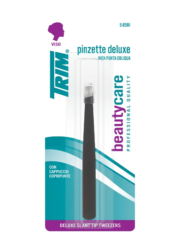 TRIM Deluxe 5-85 pinzetta inox punta obliqua