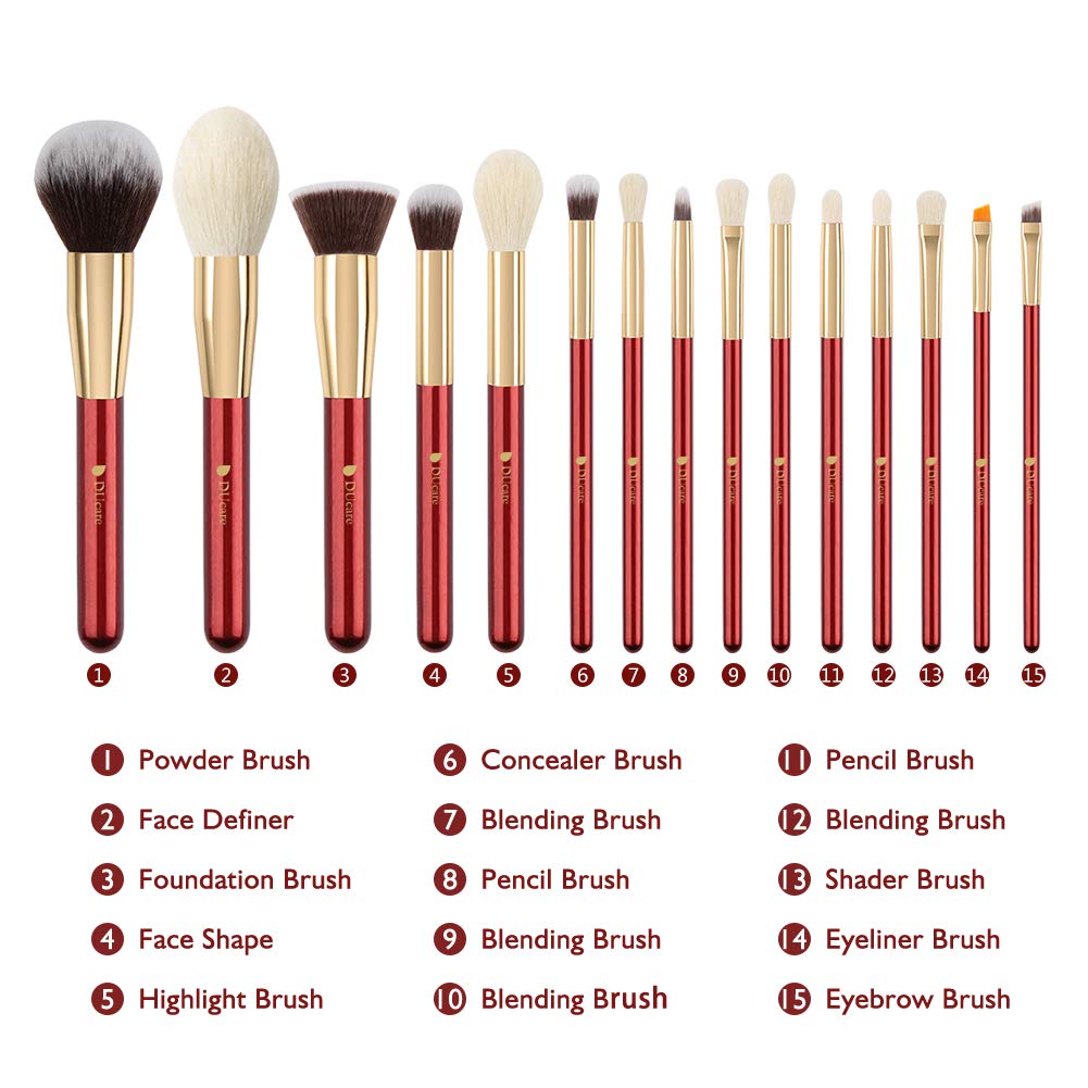 DUcare Set 15 Pennelli Trucco Professionali Vegani