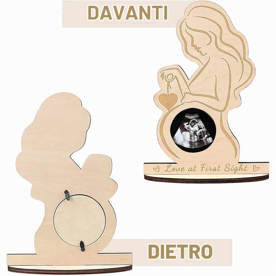 SJBAUTYO Cornice Legno Ecografia Cuore Regalo Maternità