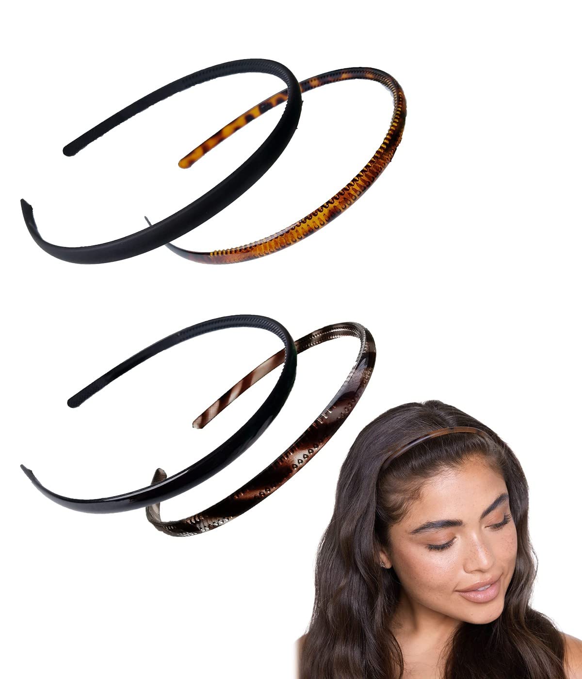 SJBAUTYO Fasce Capelli Plastica Pettine 4 Pezzi Colorate