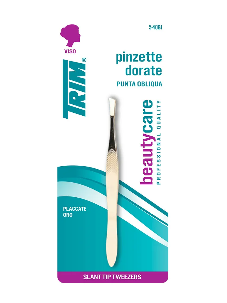 Trim 5-40 BI pinzetta dorata punta obliqua acciaio