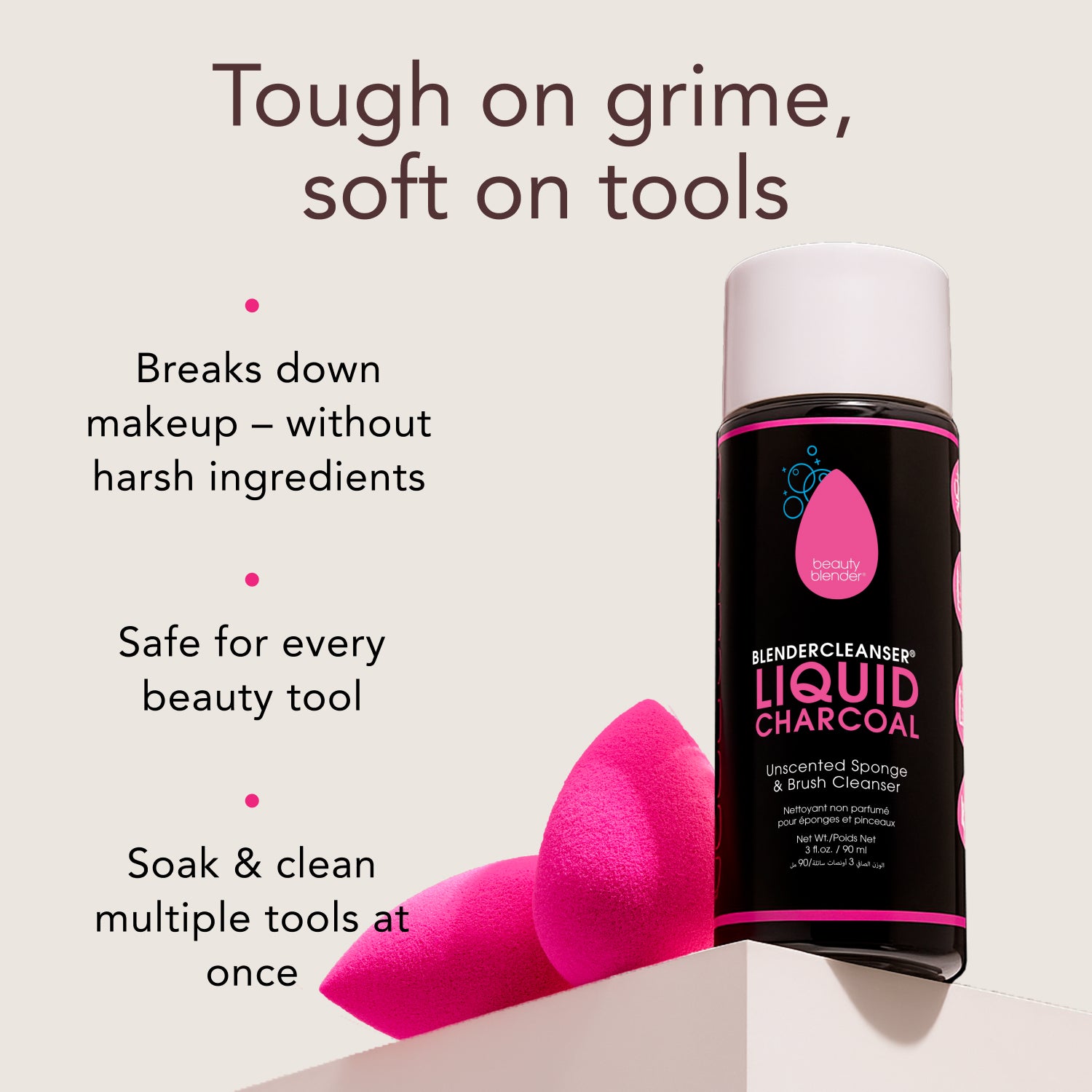 Beautyblender Blendercleanser Liquid Charcoal detergente inodore
