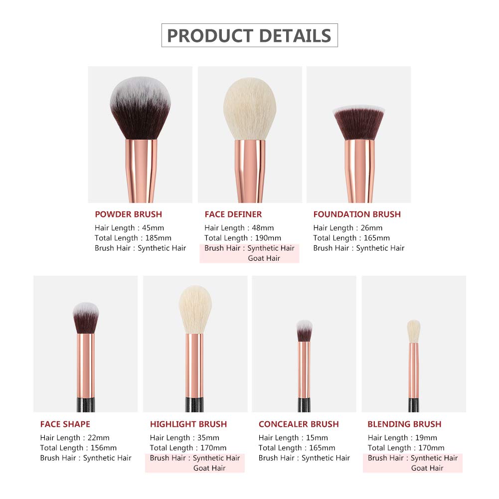 DUcare Kit 15 Pennelli Make Up Viso Occhi Vegani