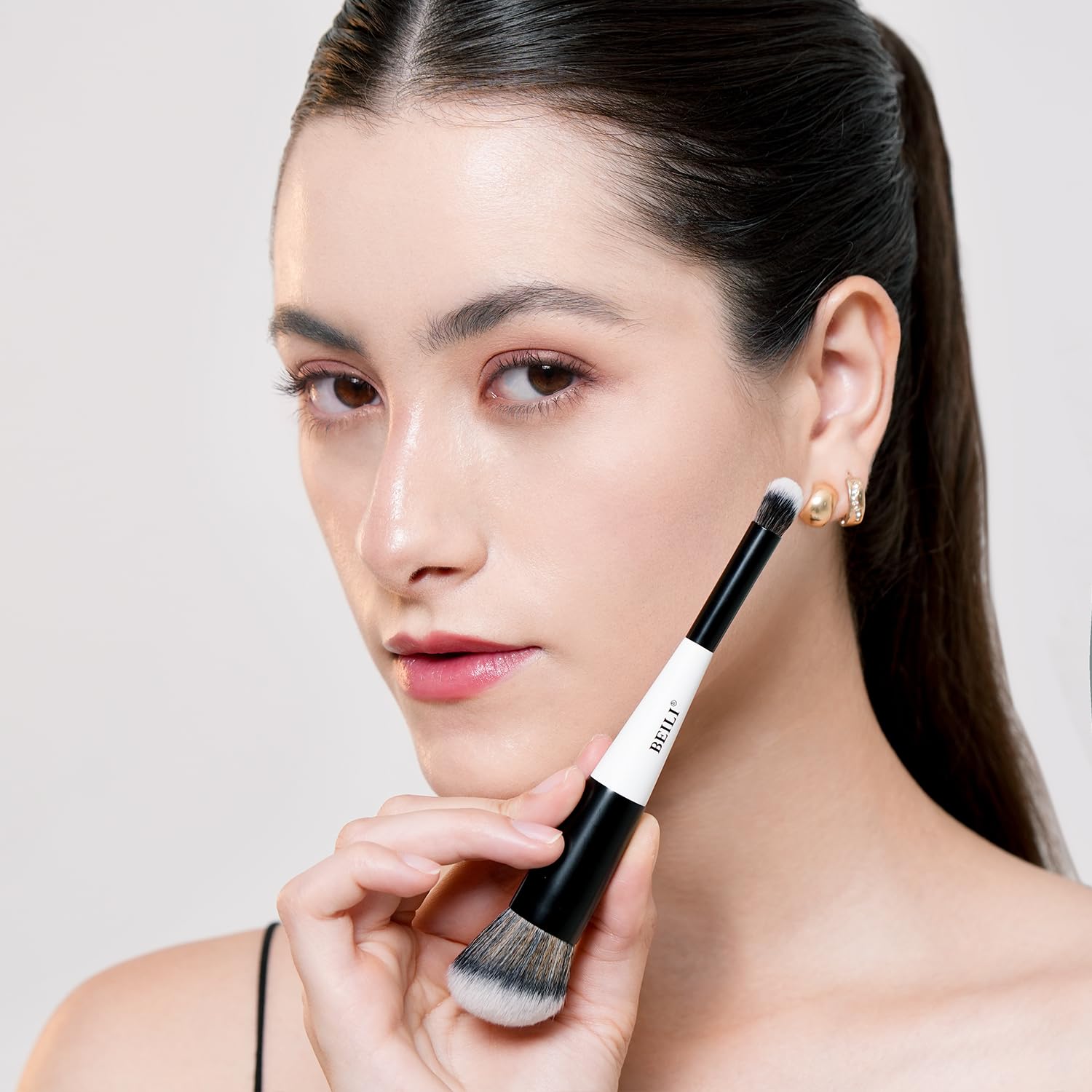 BEILI Set Pennelli Trucco 12 Pezzi Doppia Punta Vegani