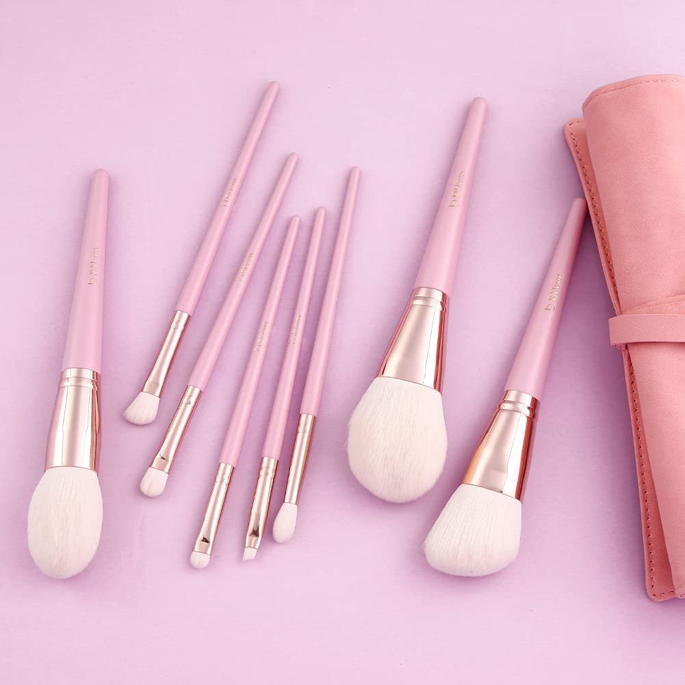 DUcare Set 8 Pennelli Trucco Rosa Vegano con Astuccio