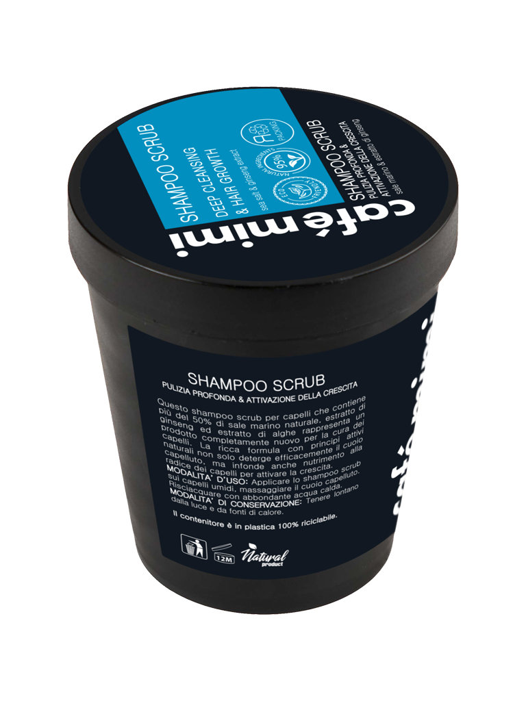 Café Mimi Shampoo Scrub Crescita 330g sale marino e ginseng