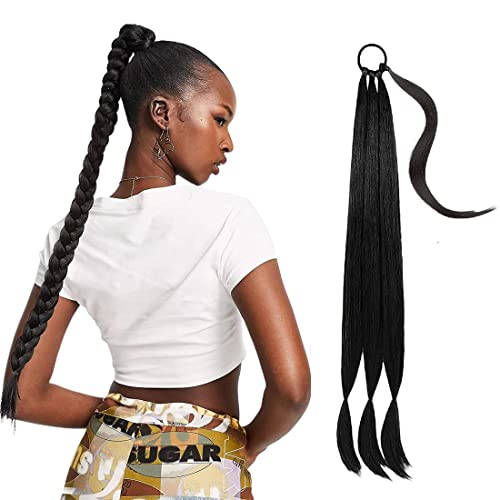 SJBAUTYO Extension Coda Cavallo Intrecciata 76 cm Nera