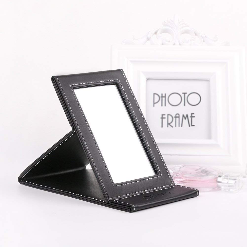 DUcare Specchio Trucco Pieghevole S Nero Pelle PU