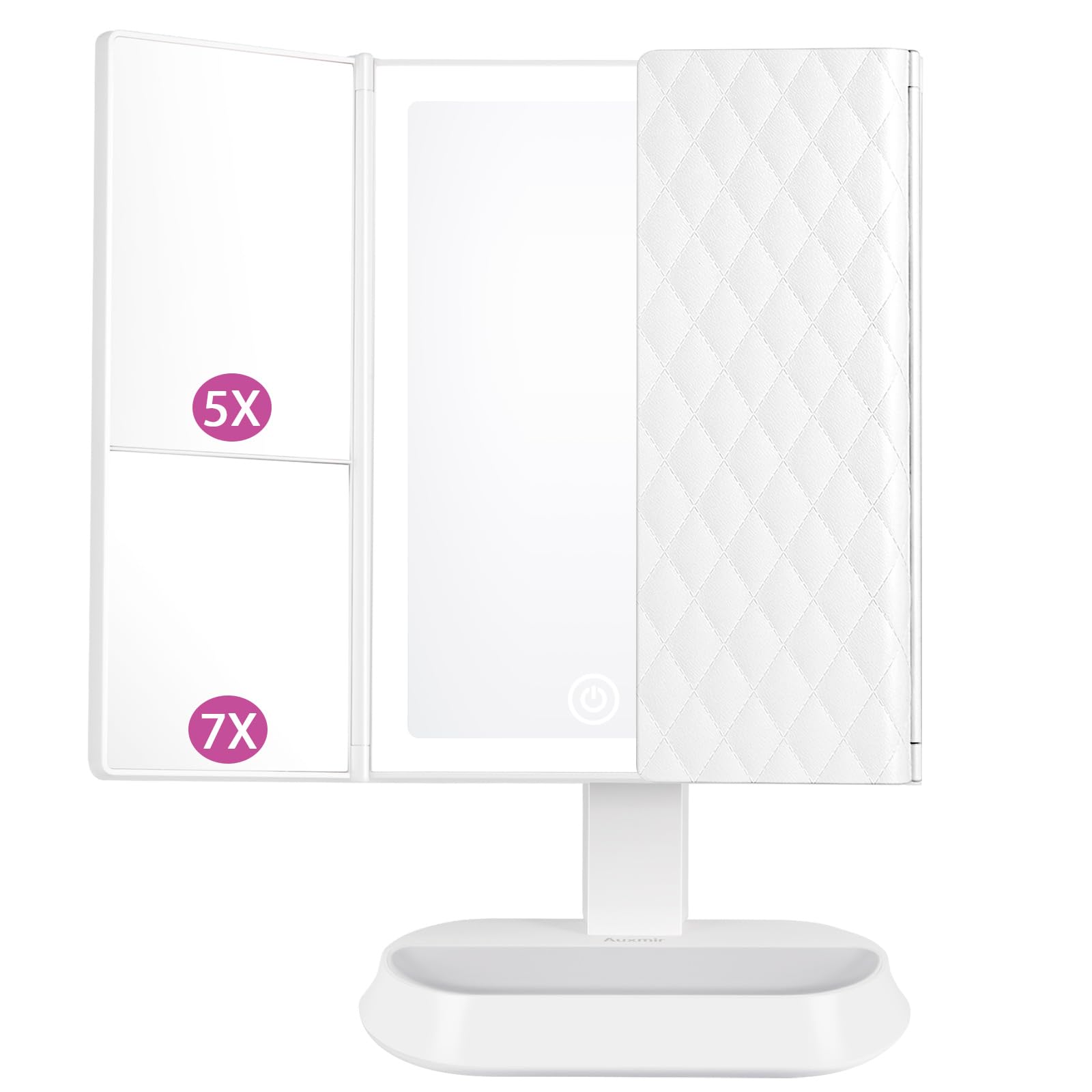 Auxmir Specchio Trucco con Luci 60 LED 1X 5X 7X Pieghevole