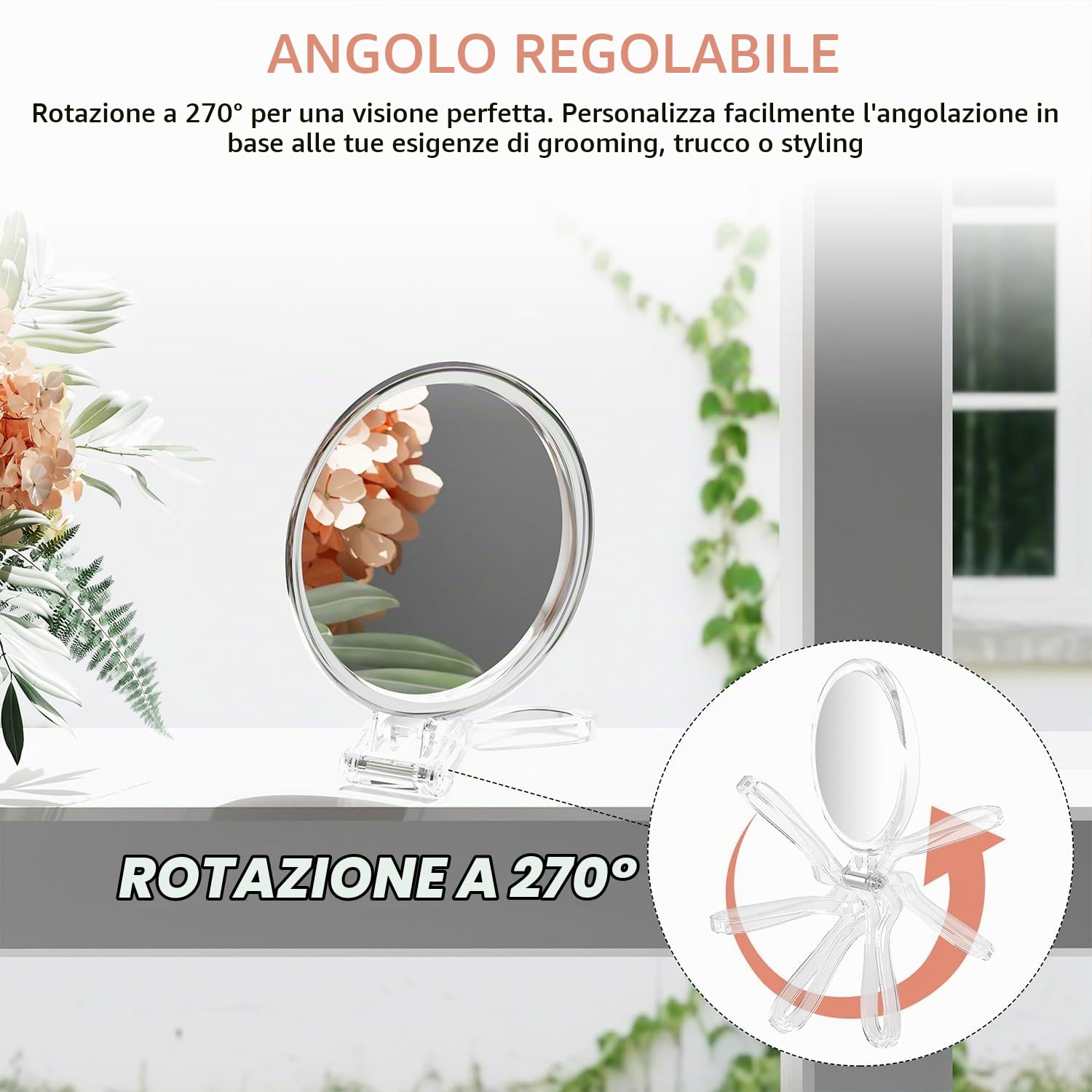Auxmir Specchio Ingranditore 30X/1X con Manico
