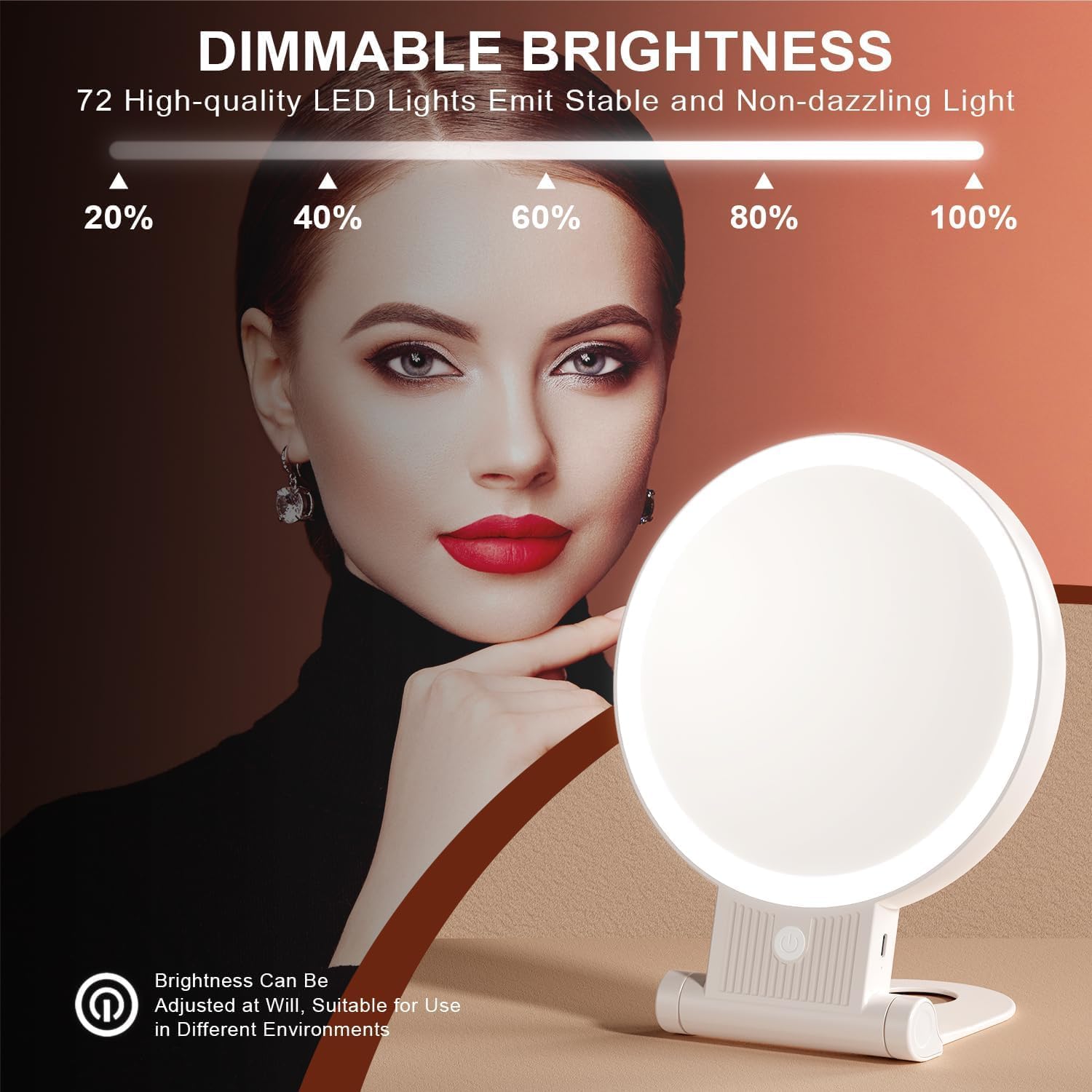Auxmir Specchio Trucco LED 20X/1X Bianco Ricaricabile