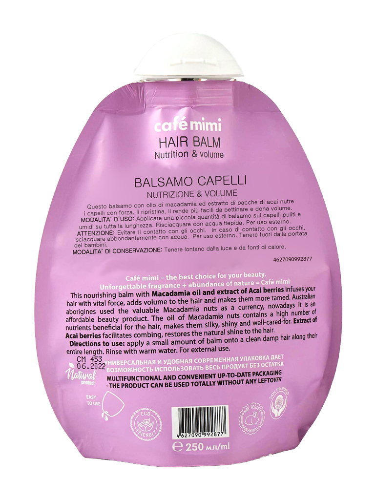 Café Mimi Nutrizione Volume 2877 balsamo capelli macadamia 250 ml