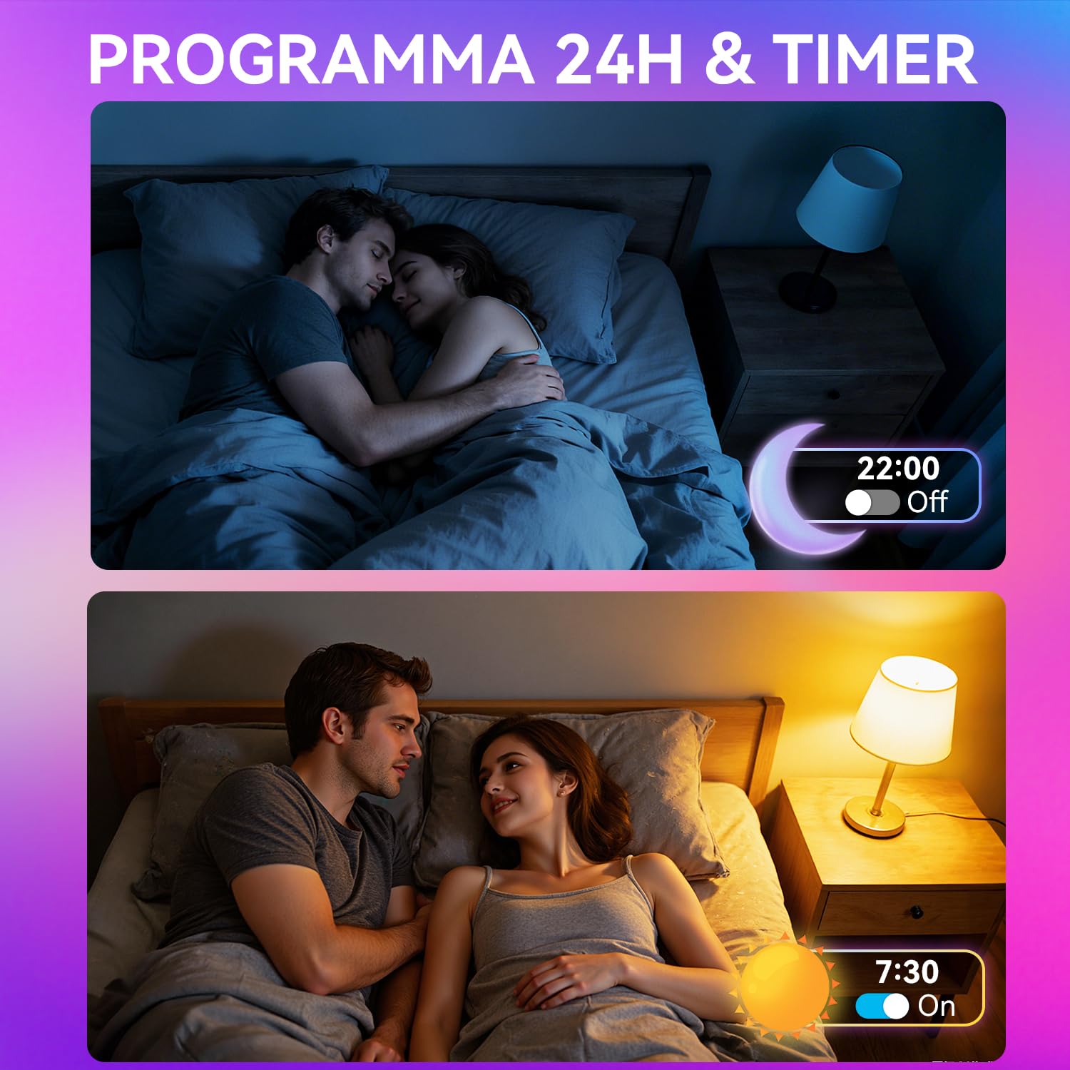 Auxmir Lampadine Smart LED E27 RGB 6 Pezzi Dimmerabili