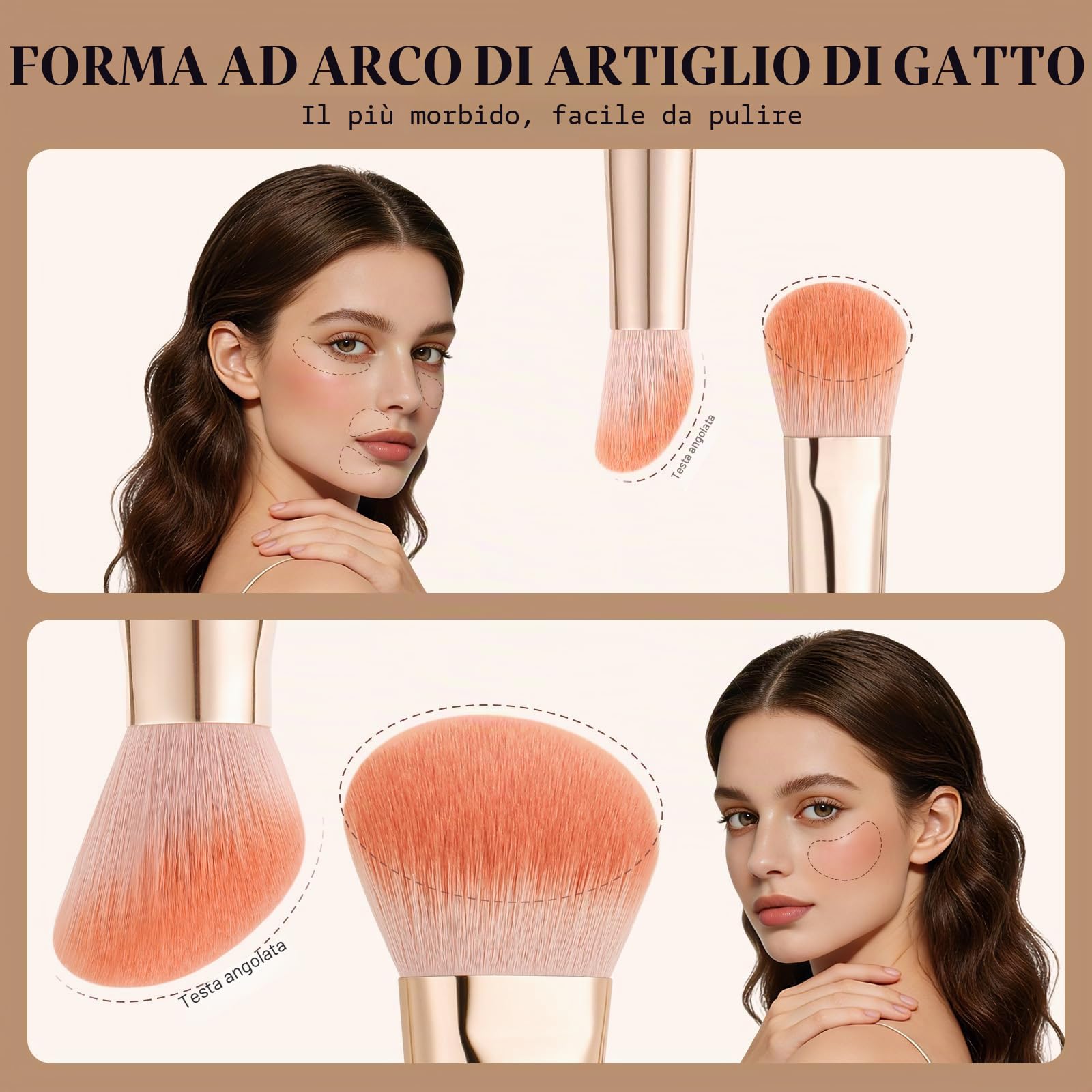 DUcare Set 2 Pennelli Fondotinta Sintetici Rosso