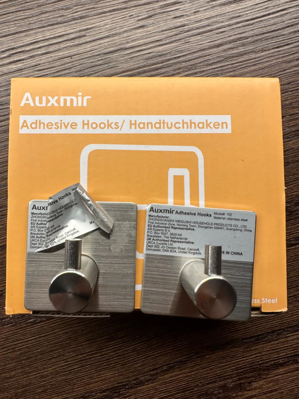 Auxmir Ganci Adesivi Argento-M 6 Pezzi Acciaio Inox