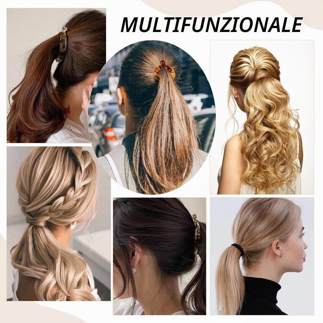 SJBAUTYO Clip Banana Capelli Resina 4 Pezzi Coda Cavallo