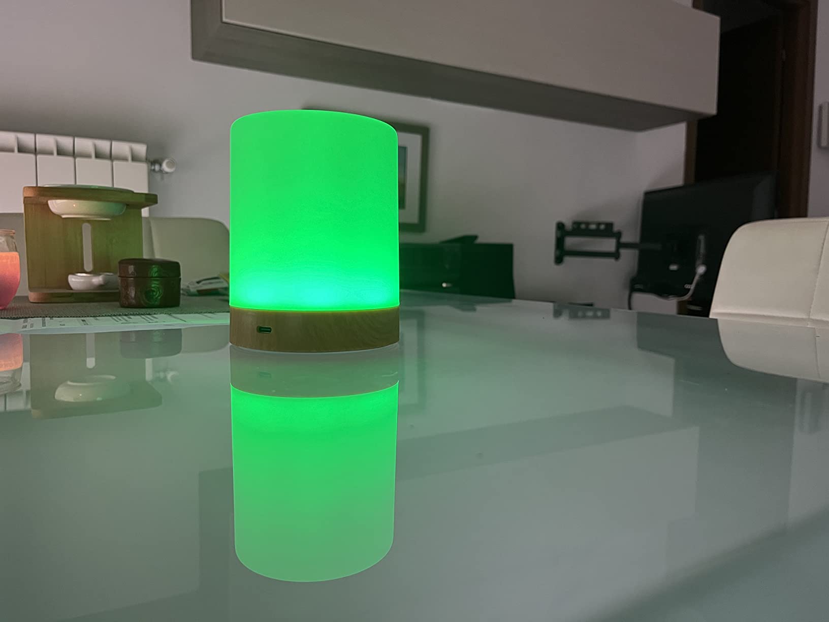 Auxmir Lampada Comodino LED luce notturna marrone ricaricabile