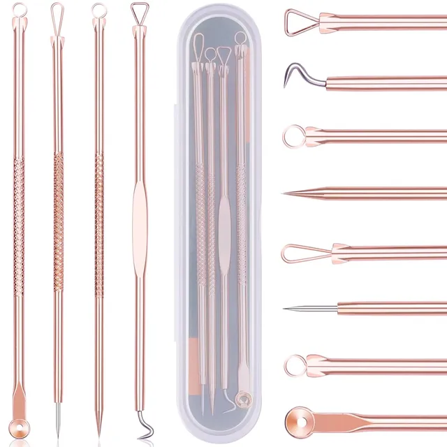 DUcare Set 4 Pezzi Estrattore Punti Neri Oro Acciaio Inox