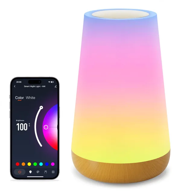 Auxmir Smart Lampada da Comodino WiFi Touch RGB 256 Colori