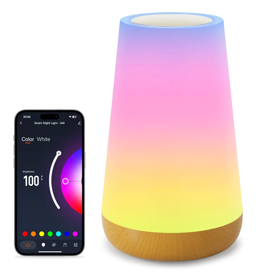 Auxmir Smart Lampada da Comodino WiFi Touch RGB 256 Colori