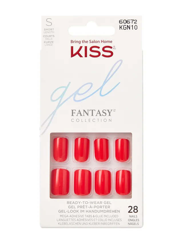 KISS Gel Fantasy Whatever unghie finte 28 pz effetto gloss