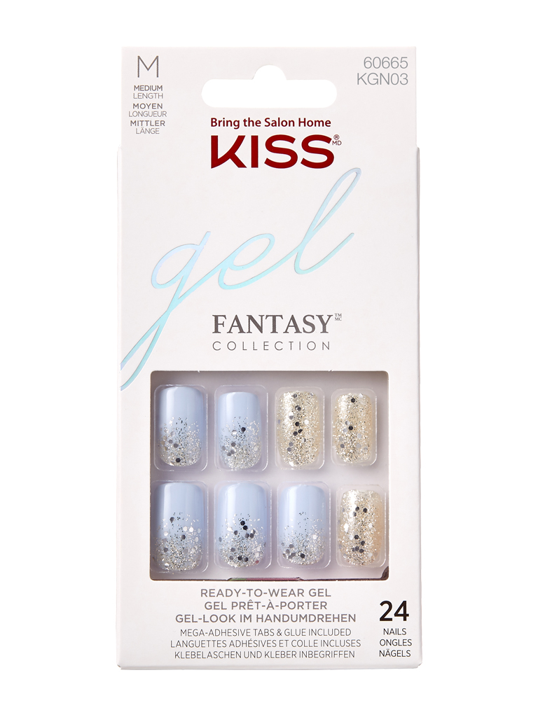 KISS Gel Fantasy KGN03C Painted Veil Unghie 24 Pezzi