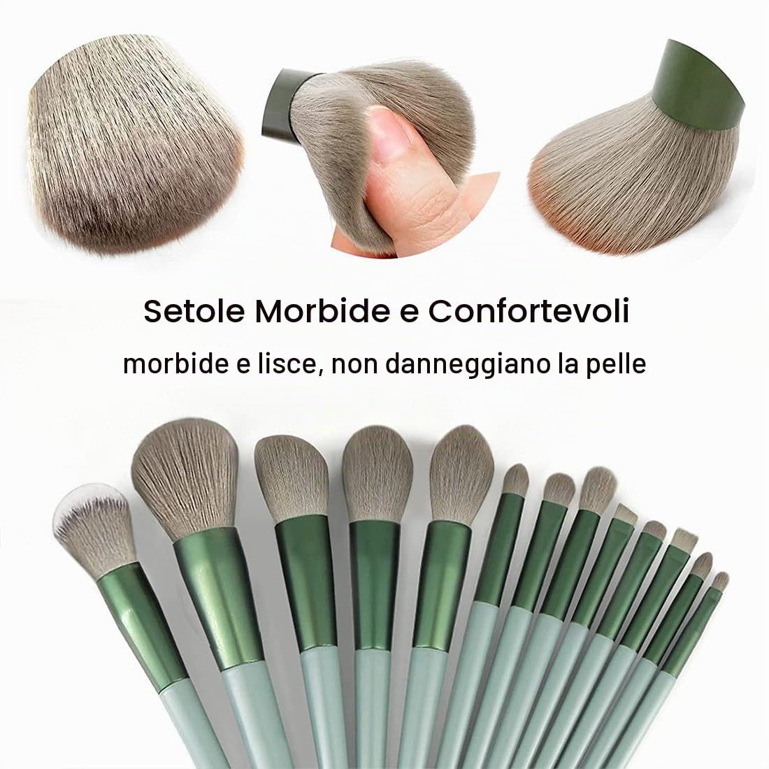 SJBAUTYO Set 13 Pennelli Trucco con borsa fibre rayon