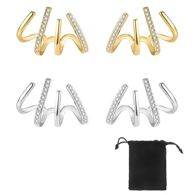 SJBAUTYO Orecchini Cristallo Argento 925 2 Paia Zirconi