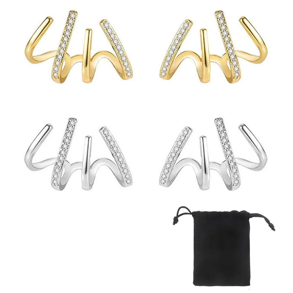 SJBAUTYO Orecchini Cristallo Argento 925 2 Paia Zirconi