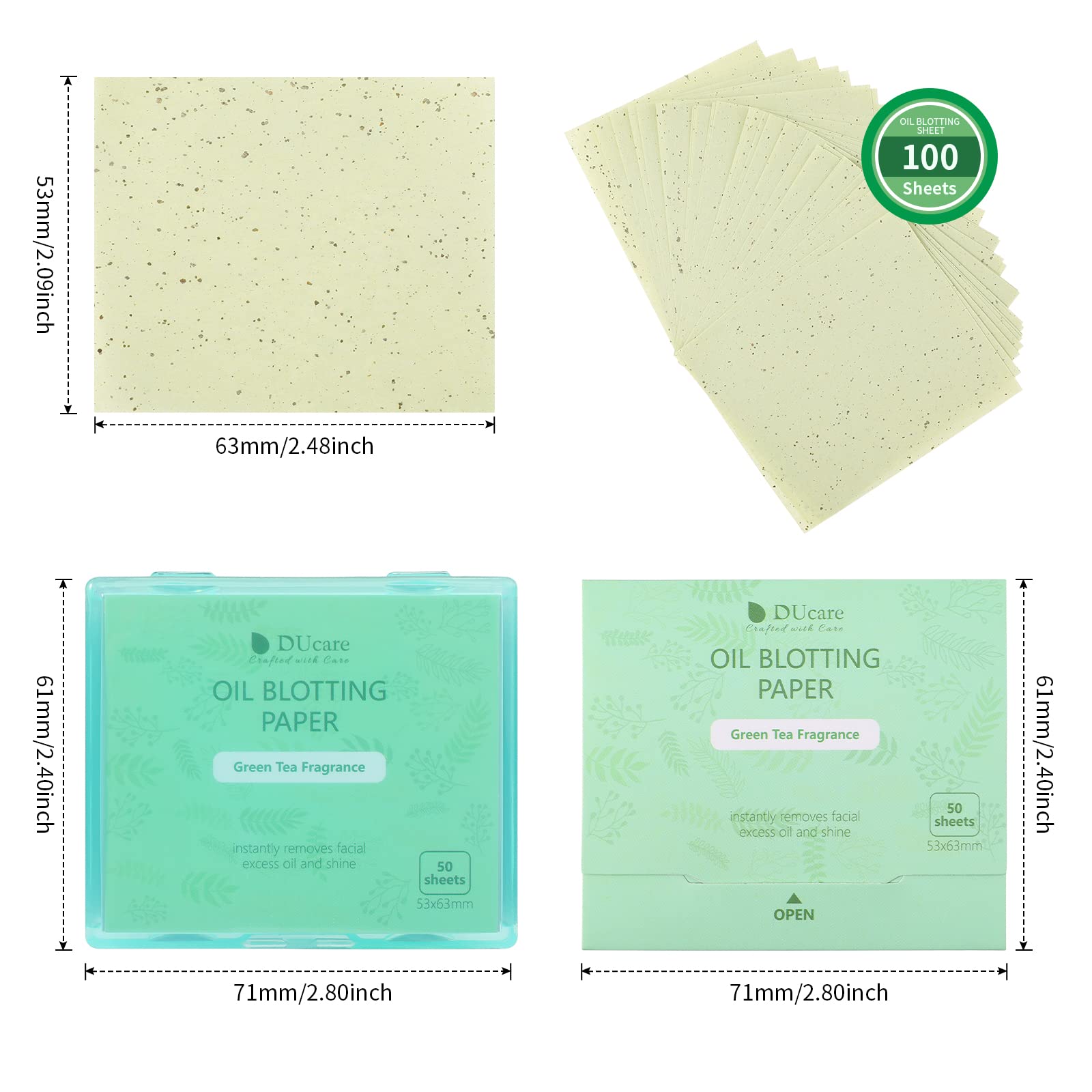 Ducare Oil Blotting Tissues cartine opacizzanti tè verde 100pz