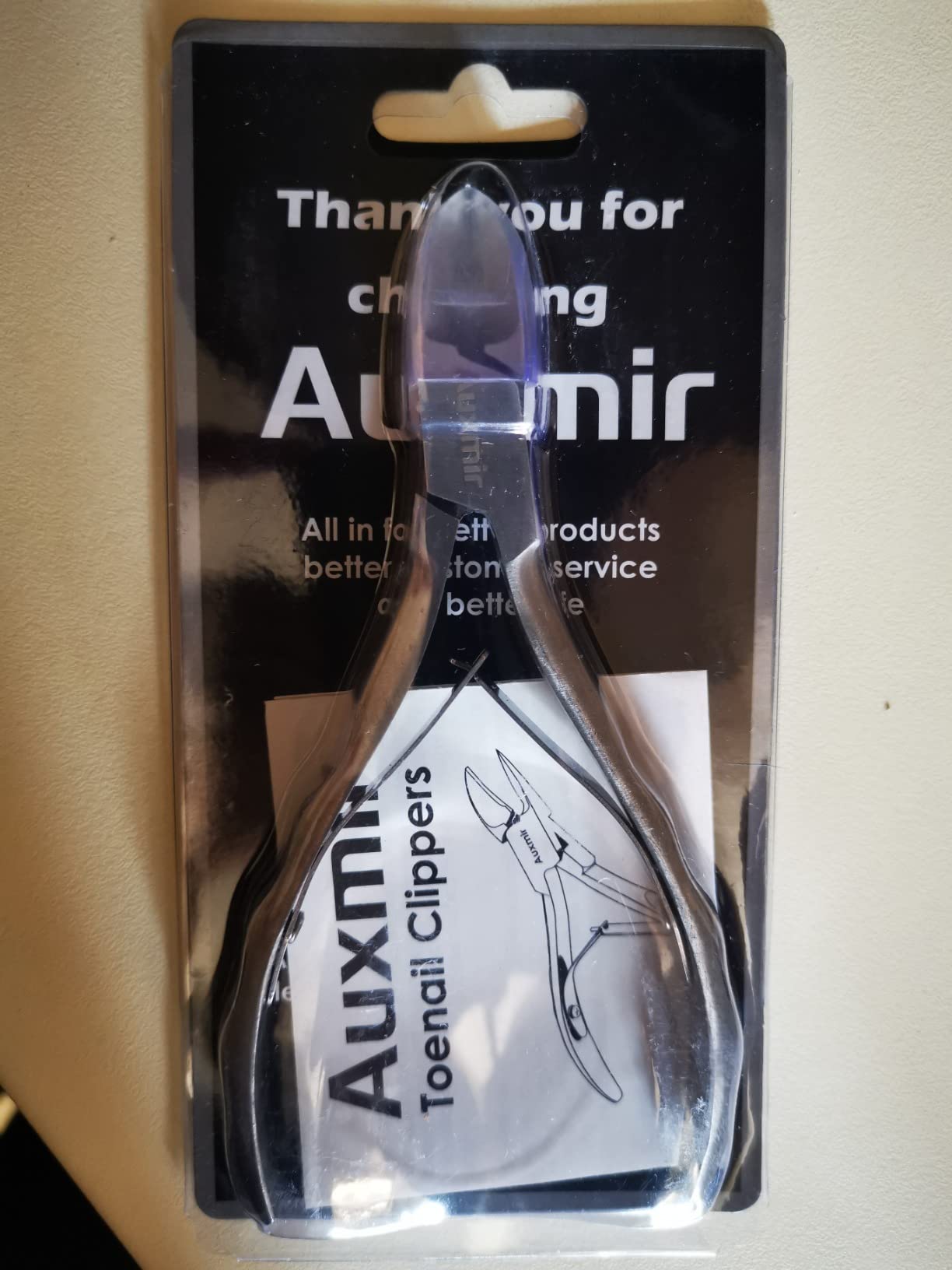 Auxmir Tronchesino Unghie Professionale tagliaunghie argento acciaio inox