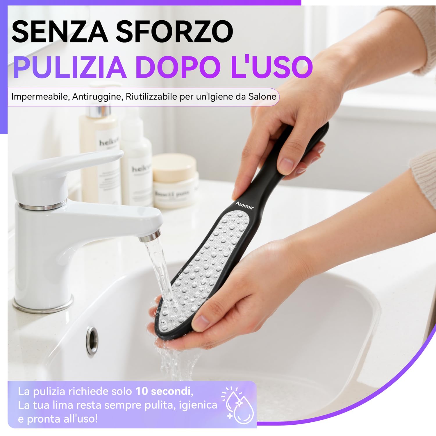 Auxmir 3in1 Raspa Piedi lima talloni acciaio inox doppia faccia