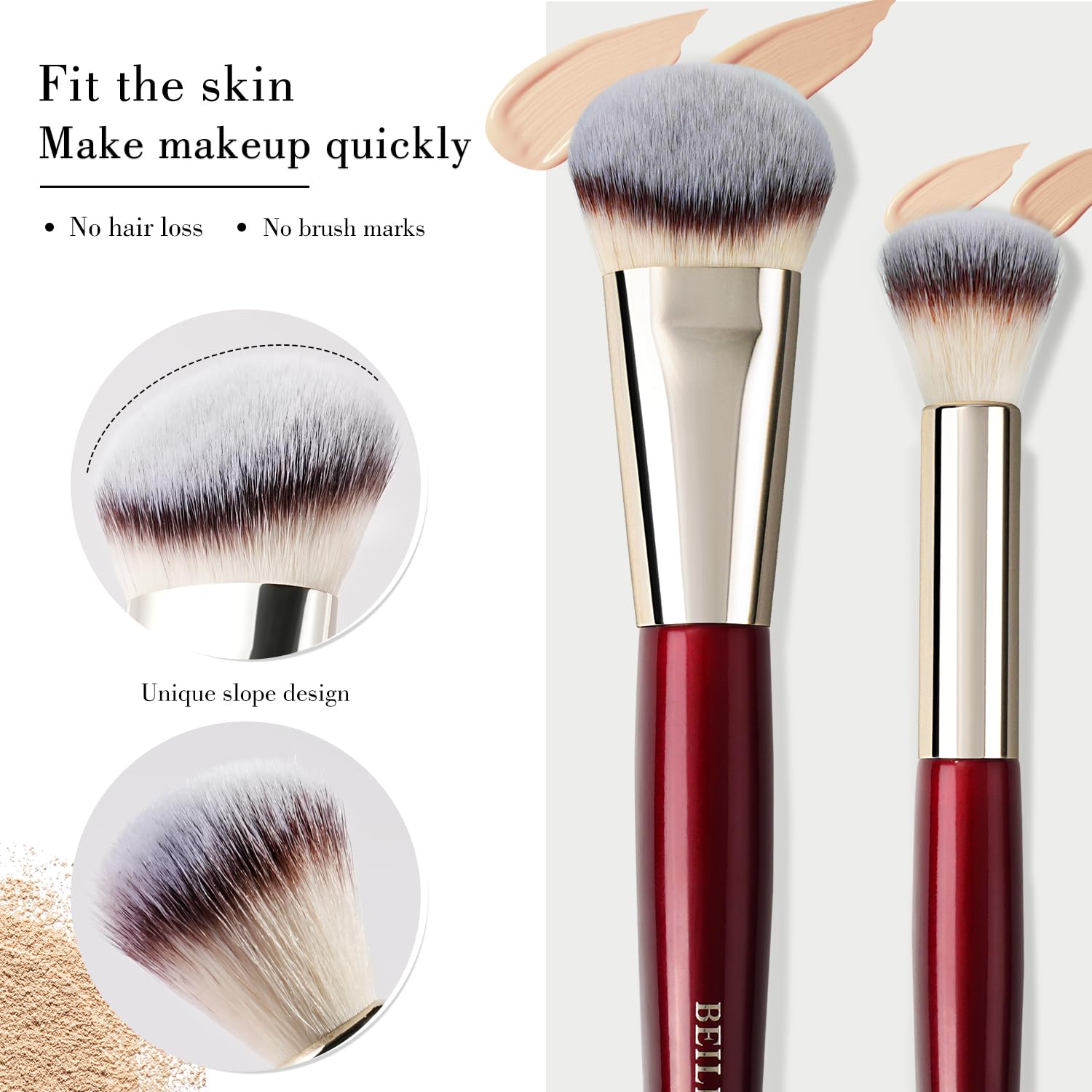 BEILI Set Pennelli Trucco 15 Pezzi Vegano Sintetici